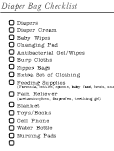 Diaper Bag Checklist