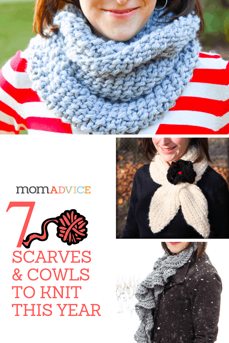 7 Easy Scarves and Cowls to Knit from MomAdvice.com