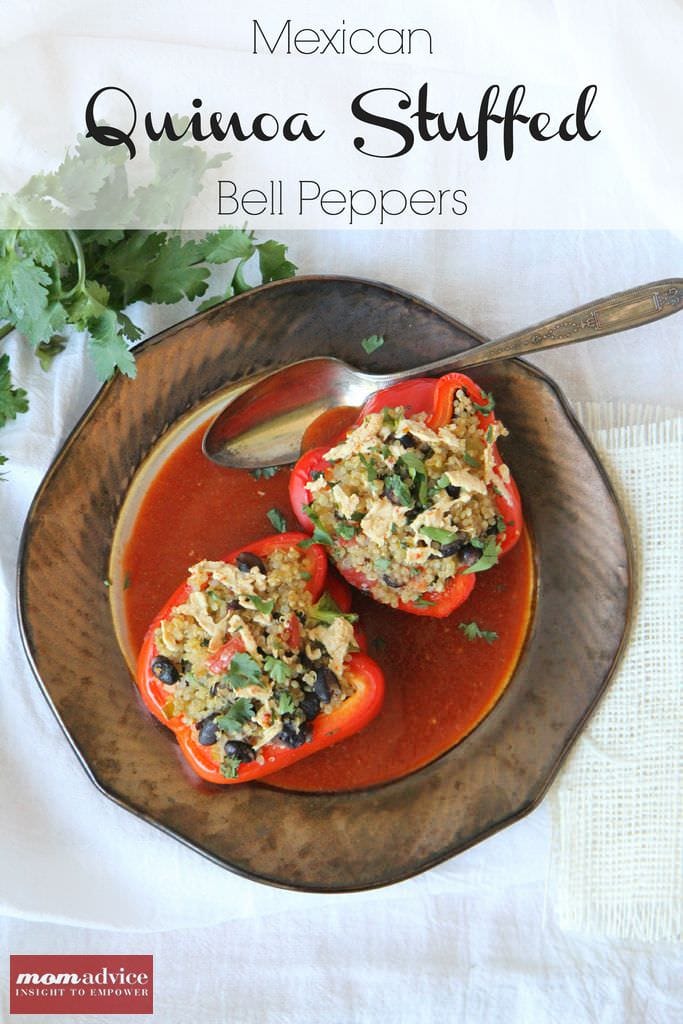 Mexican Quinoa Stuffed Bell Peppers from MomAdvice.com