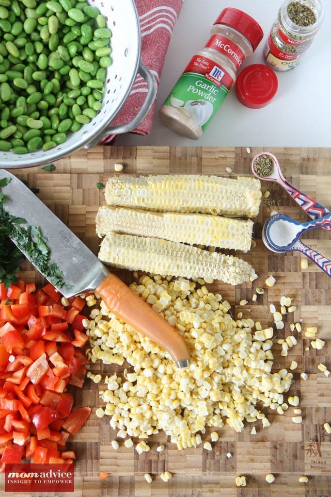 Shaving Grilled Corn for Salad