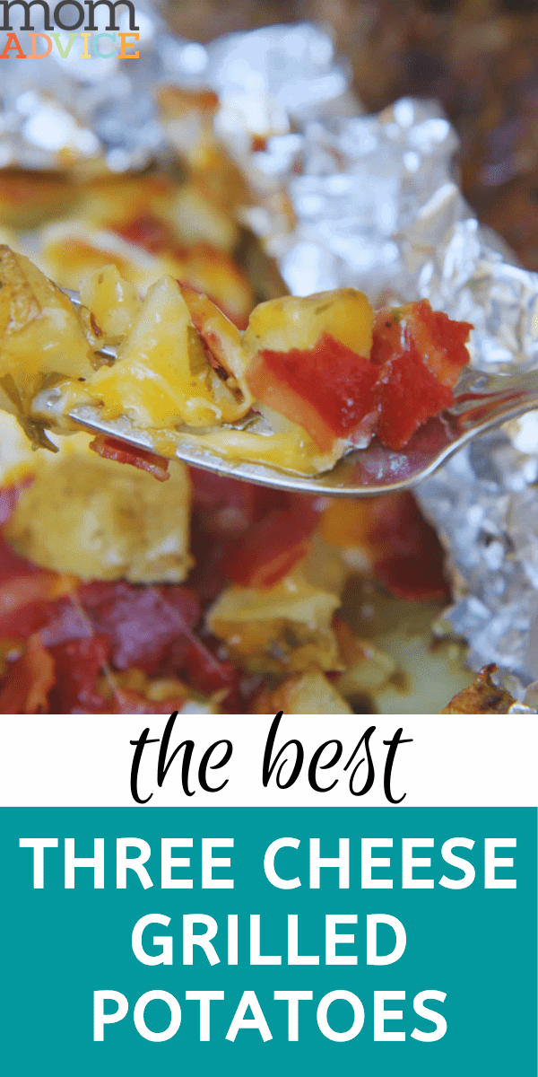 3 Cheese Grilled Potatoes from MomAdvice.com
