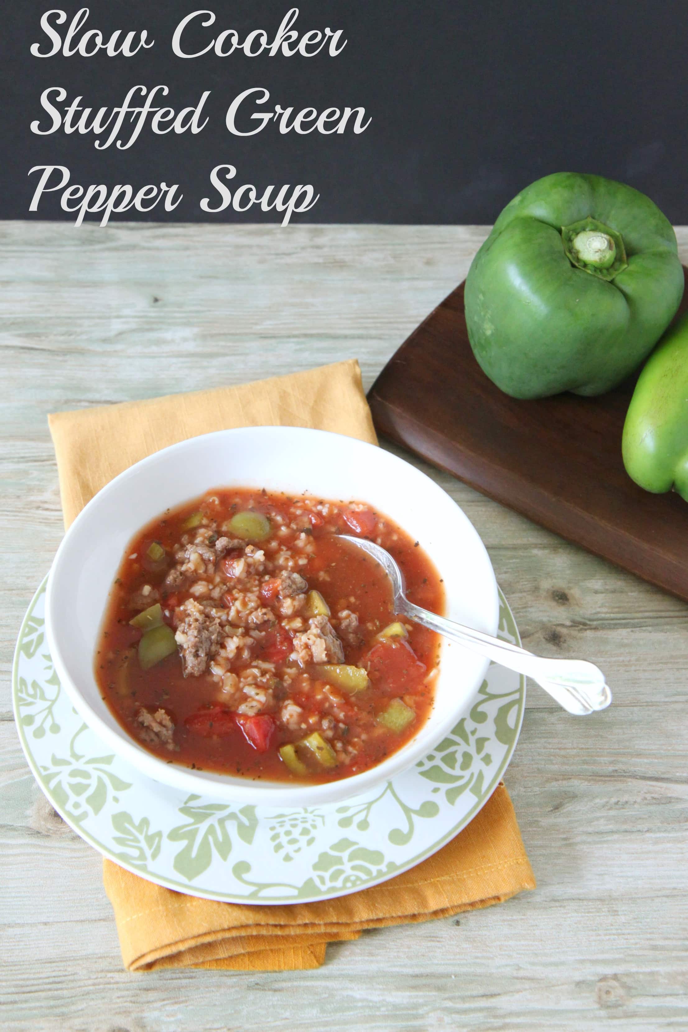 Slow Cooker Stuffed Pepper Soup from MomAdvice.com