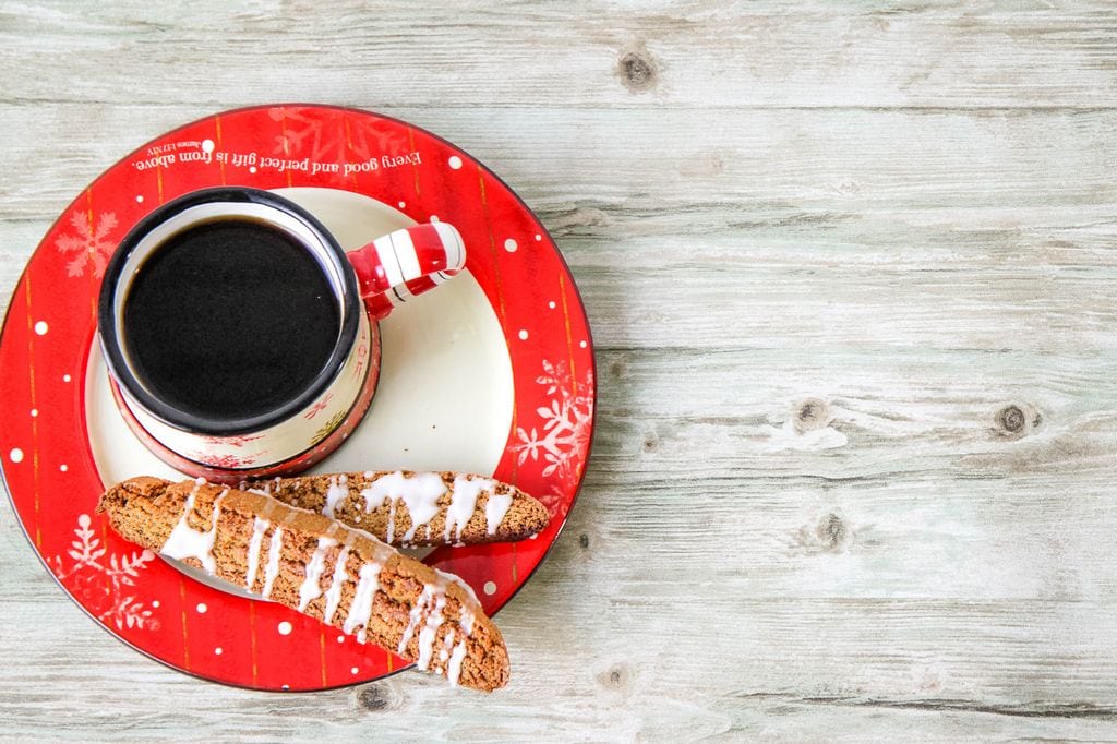 Gingerbread Biscotti with a Cup of Coffee