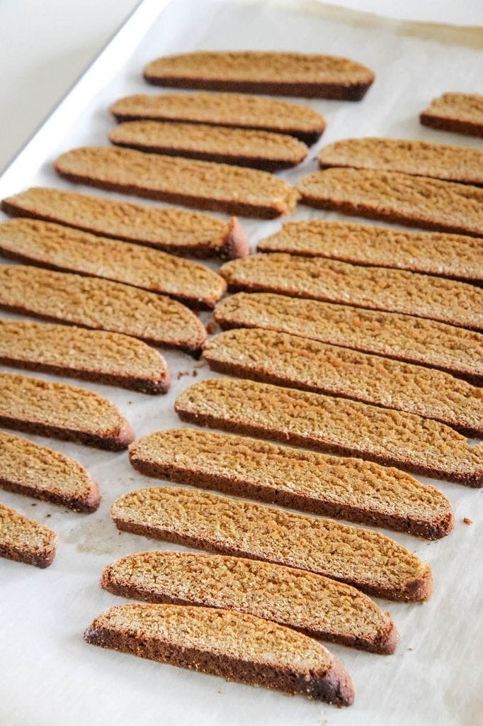 Gingerbread Biscotti Baked a Second Time