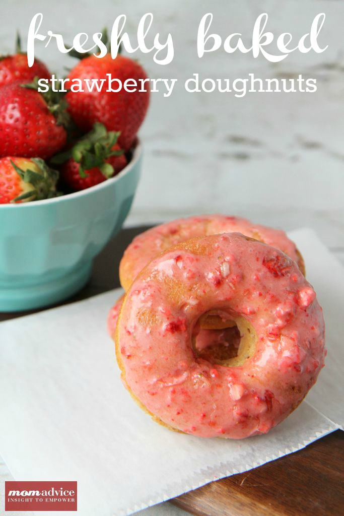 Freshly Baked Strawberry Doughnuts