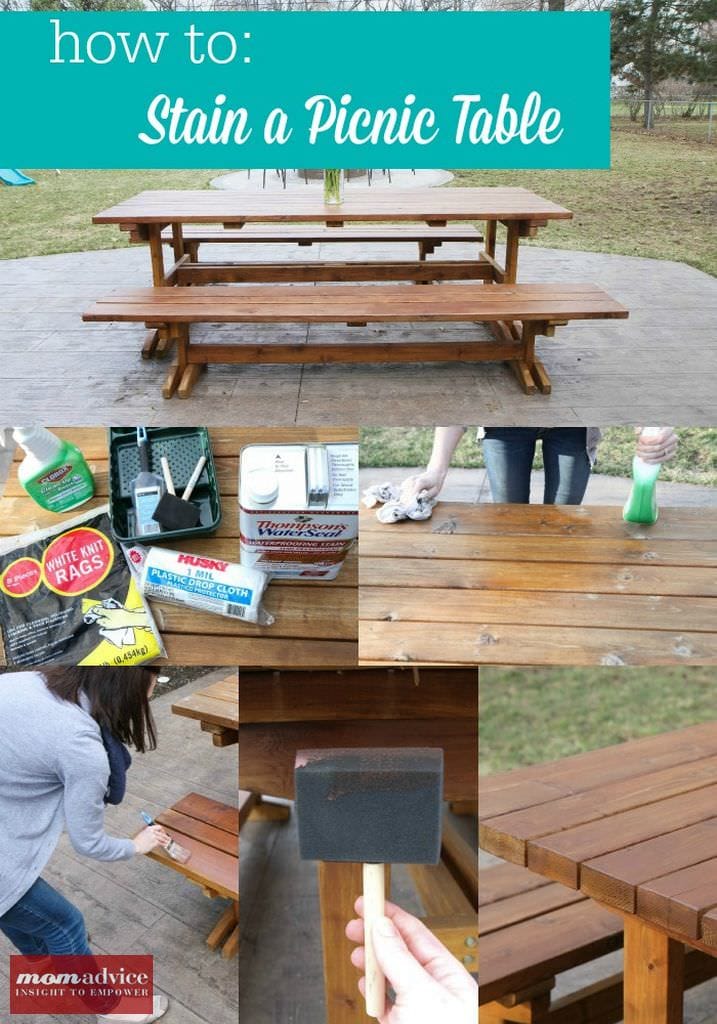 Momadvice - How To Sand And Restain A Picnic Table