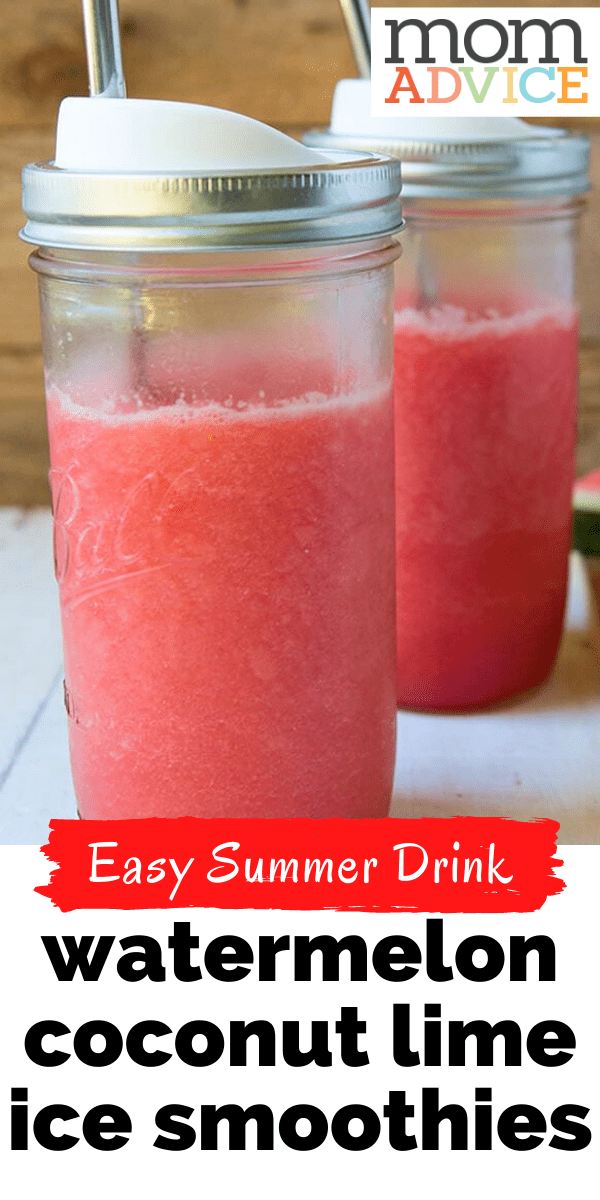 Watermelon Coconut Lime Ice Smoothies from MomAdvice.com