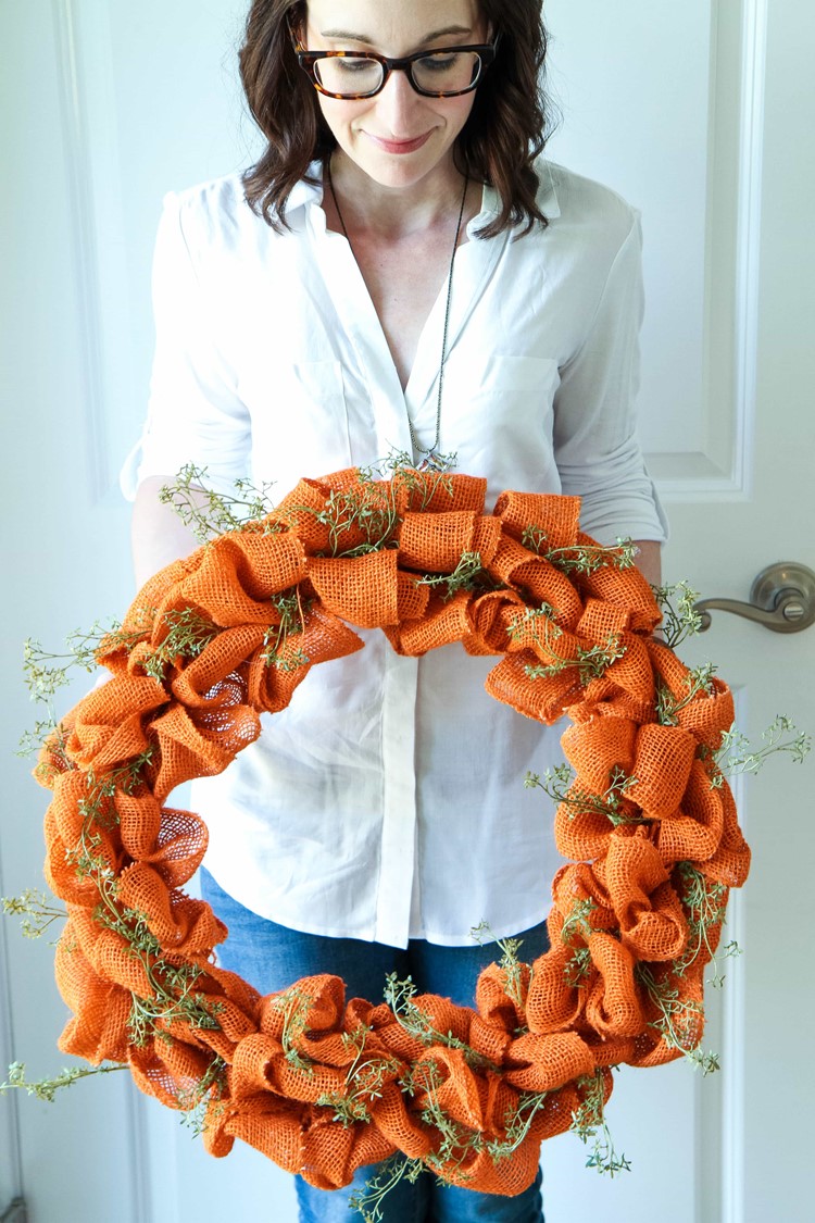 Handmade Autumn Burlap Wreath Tutorial