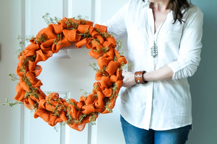 Handmade Autumn Burlap Wreath Tutorial