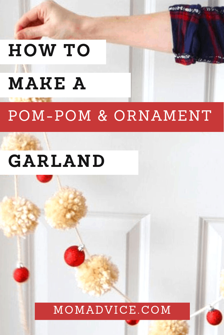 how to make a pom-pom and ornament garland
