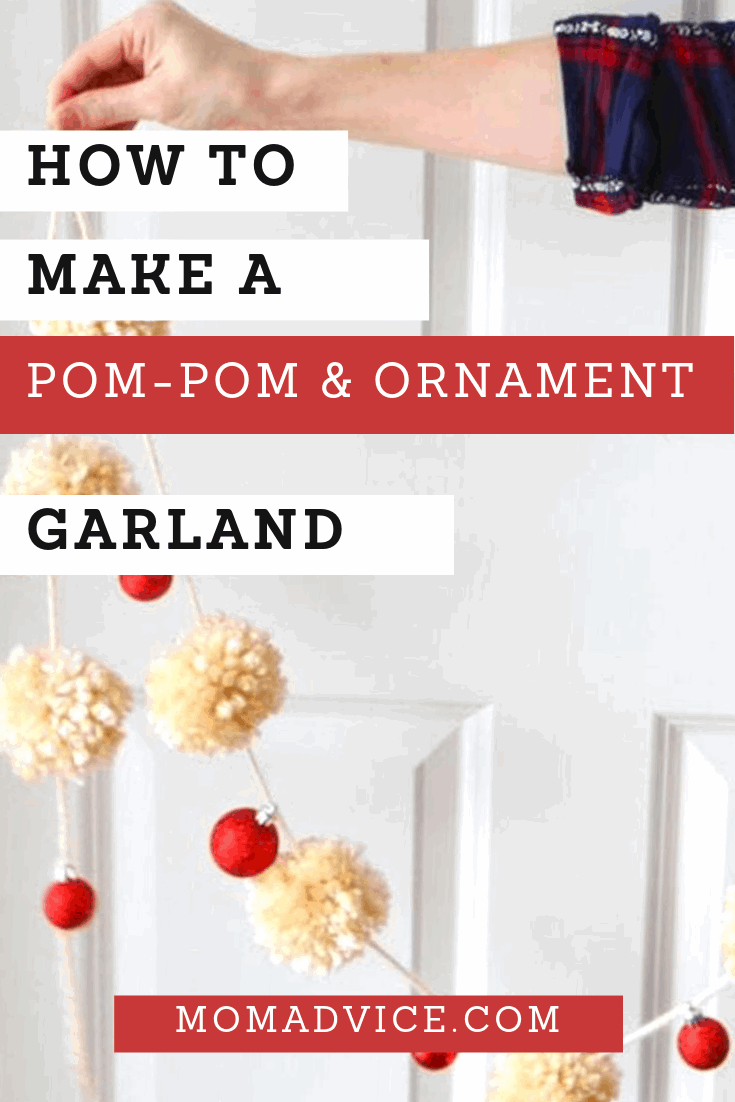 how to make a pom-pom and ornament garland
