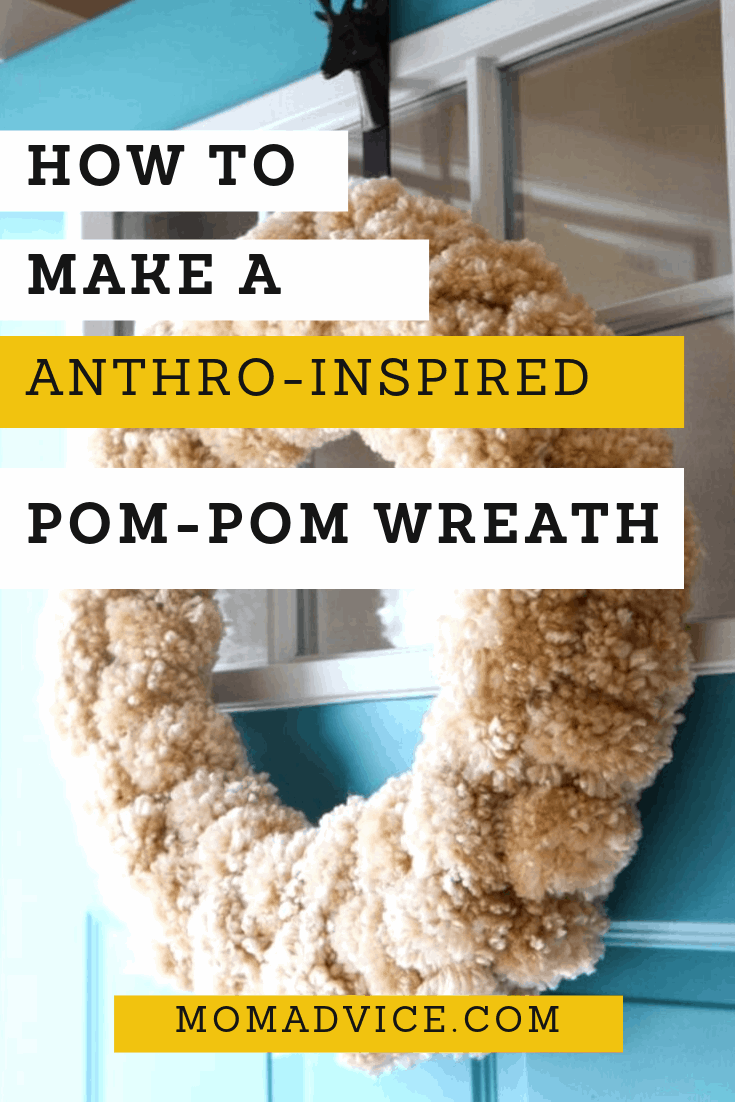 How to Make a Yarn Pom Pom Wreath from MomAdvice.com
