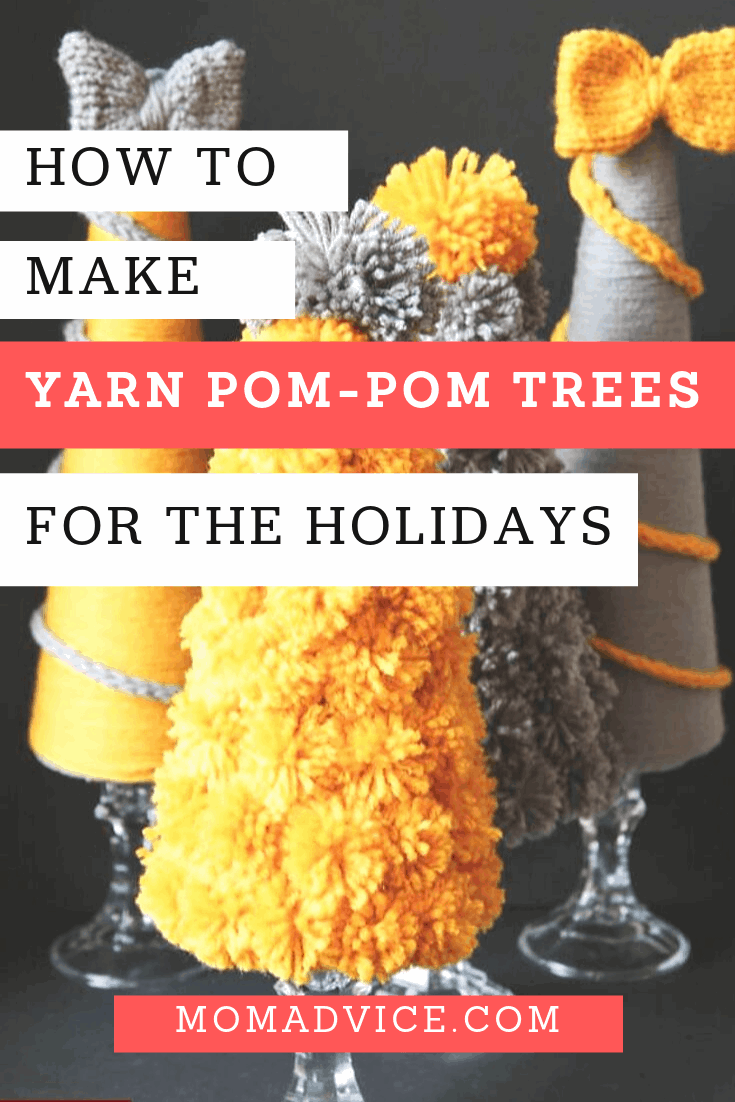 how to make yarn pom pom trees