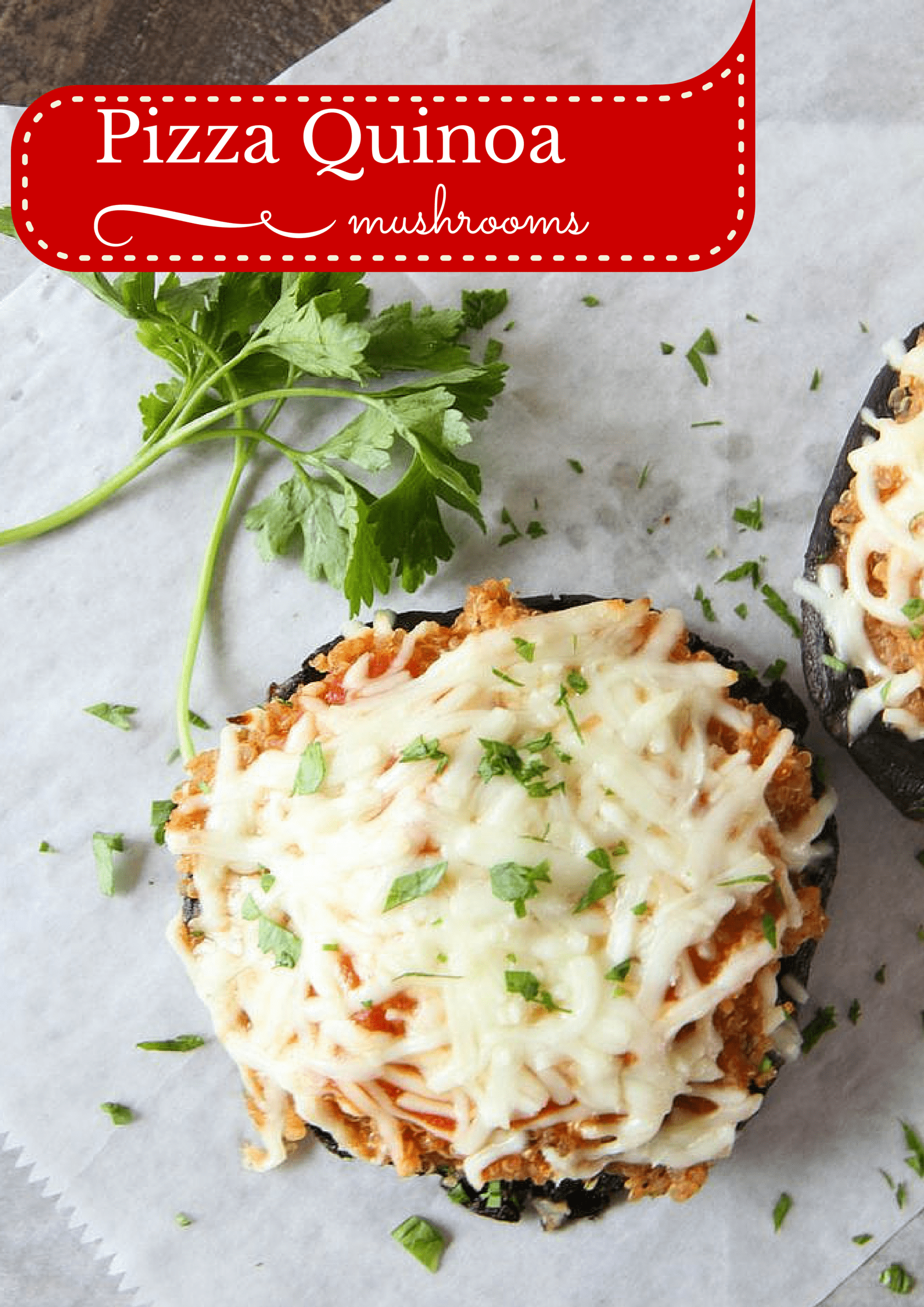 Pizza Quinoa Mushrooms