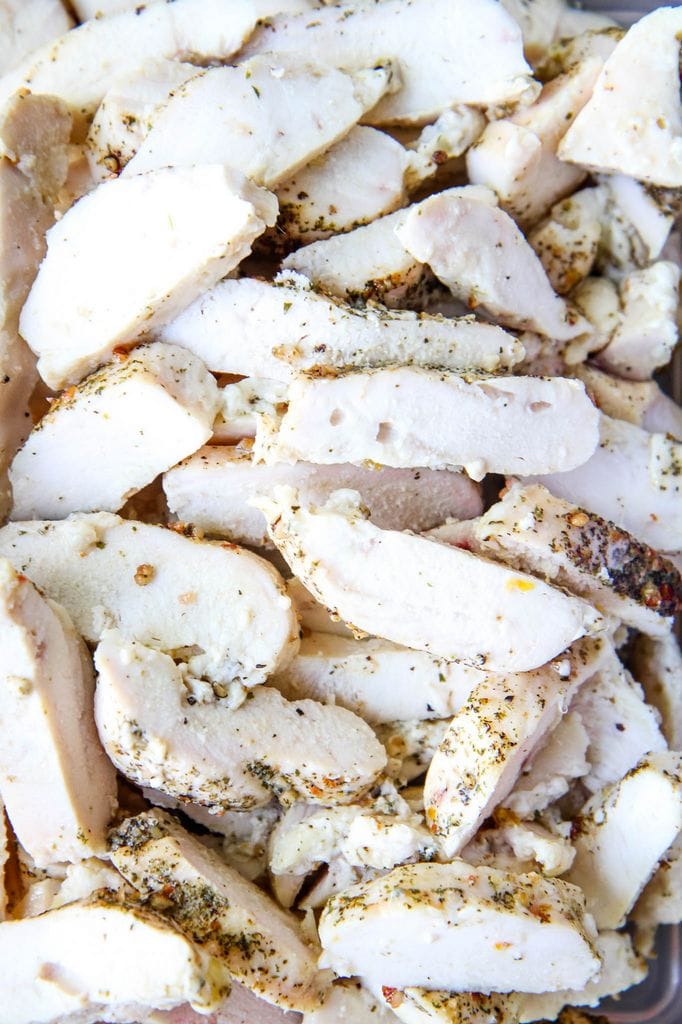 Frozen Chicken Breast Baked and Sliced