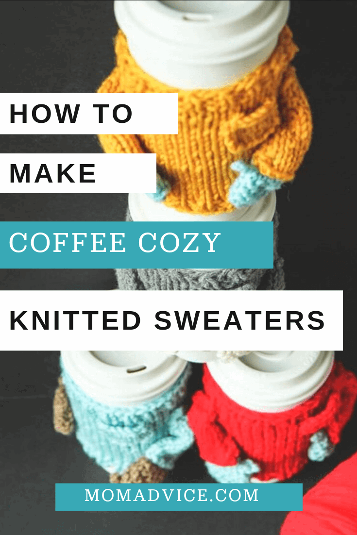 knitted coffee cozy sweater tutorial
