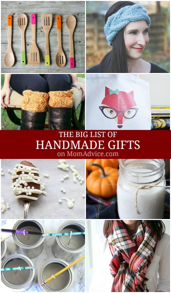 Big List of Handmade Gifts on MomAdvice.com