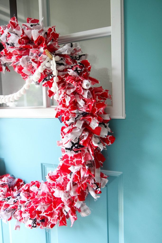 fabric rag wreath