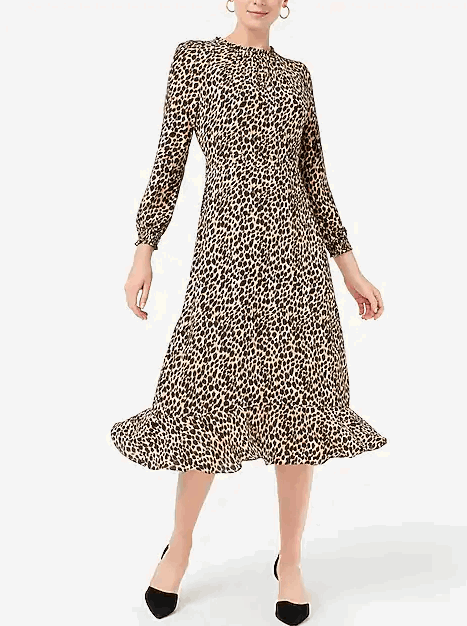 ruffle neck peasant dress