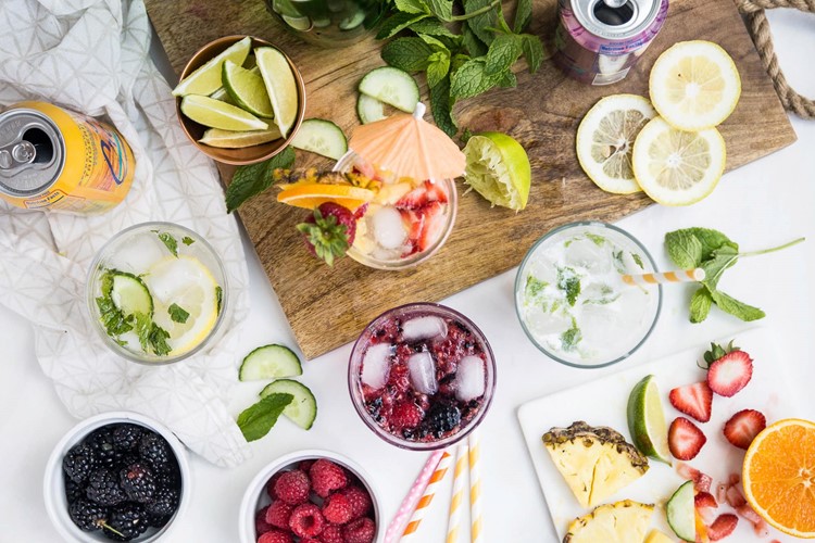 sparkling water mocktails