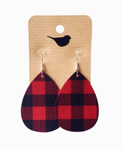 buffalo plaid earrings