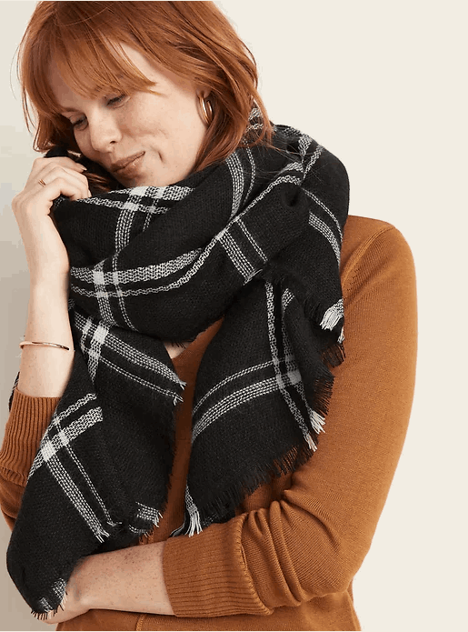 oversized flannel scarf