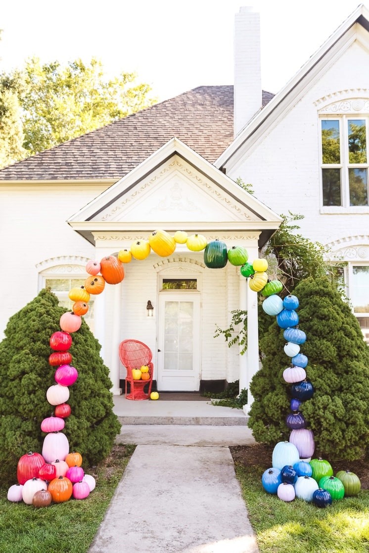 Rainbow Pumpkin Arch