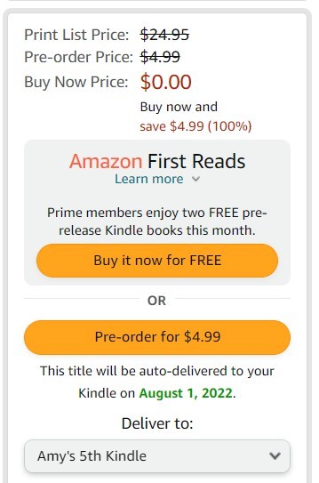 What an Amazon First Reads Purchase Looks Like in Cart