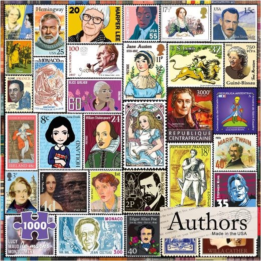 Famous Authors Postage-Stamps Puzzle